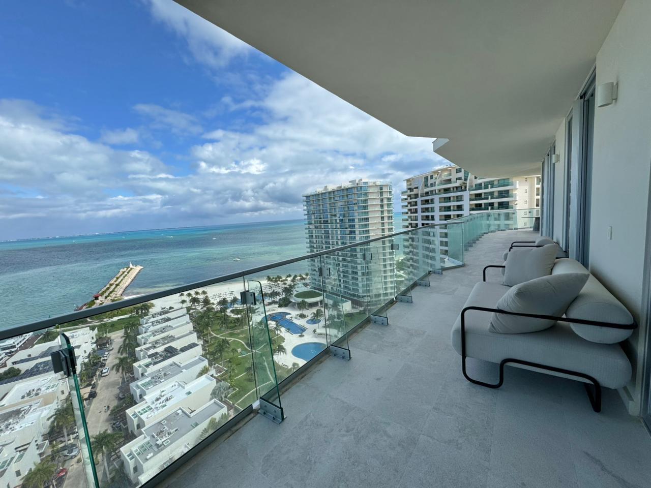 Terrace of the four-bedroom residence at SLS Hotel & Residences, Puerto Cancún